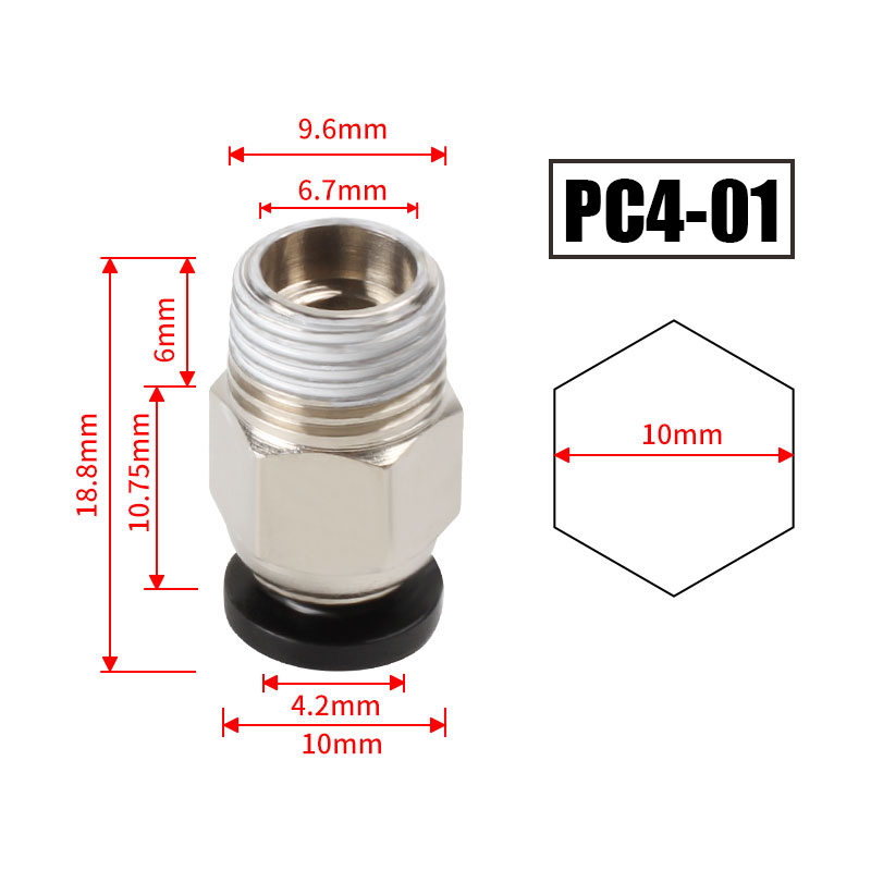10 개/몫 PC4-M10 3D 프린터 부품 용 공압  - Ptfe Tape Thread 리뷰 및 가격