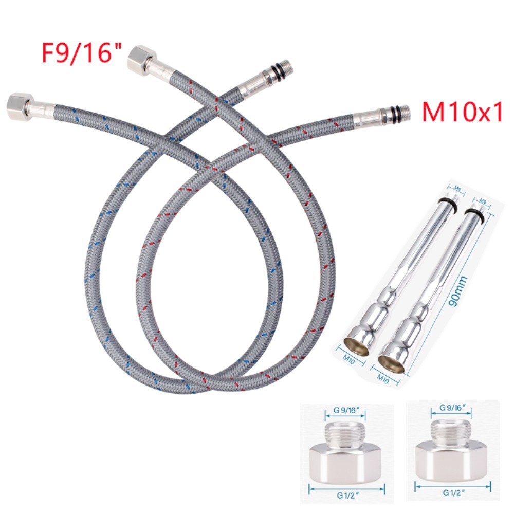 2PCS 유연한 배관 파이프 G1/2 G9/16 냉온수 - Flexible Hose Braided 리뷰 및 가격