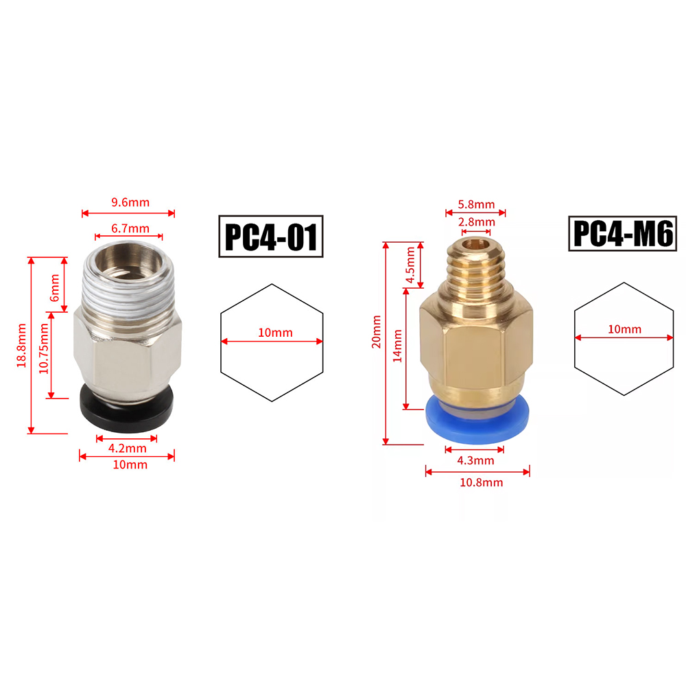 10 개/몫 PC4-M6 PC4-01 빠른 공압 피팅  - Ptfe Tape Thread 리뷰 및 가격