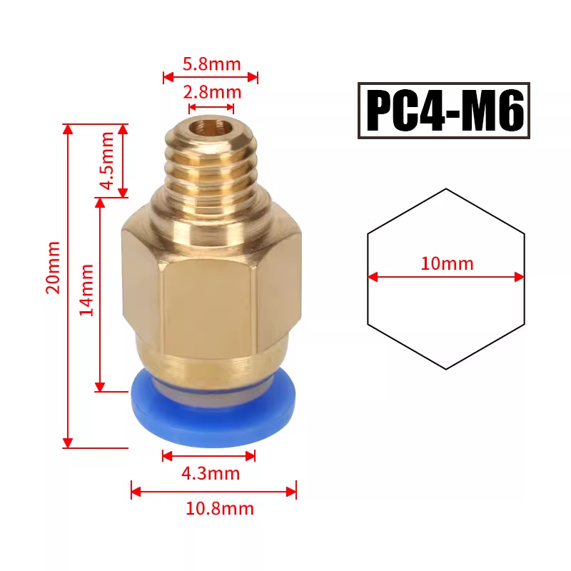 10 개/몫 PC4-M6 PC4-01 빠른 공압 피팅  - Ptfe Tape Thread 리뷰 및 가격